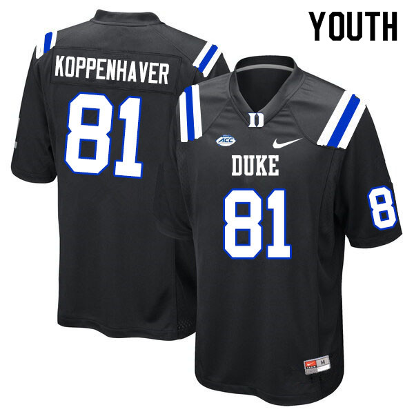 Youth #81 Davis Koppenhaver Duke Blue Devils College Football Jerseys Sale-Black
